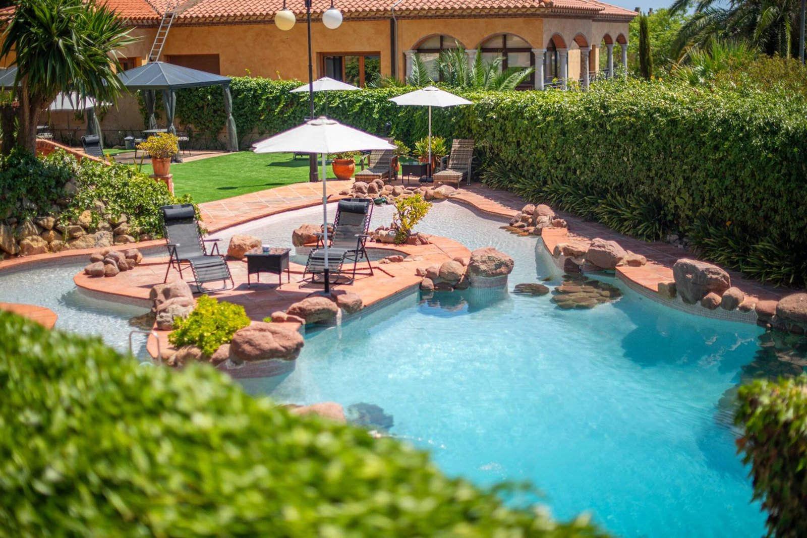 La piscina desde arriba